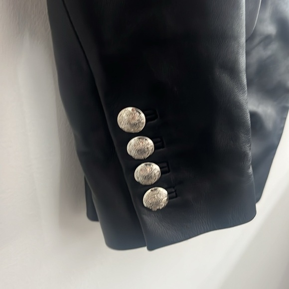 WHBM Black 100% Leather Jacket ECU - size 2 - Picture 4 of 8